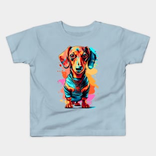 Dachshund Colorful - Cute Dachhund Puppy Kids T-Shirt